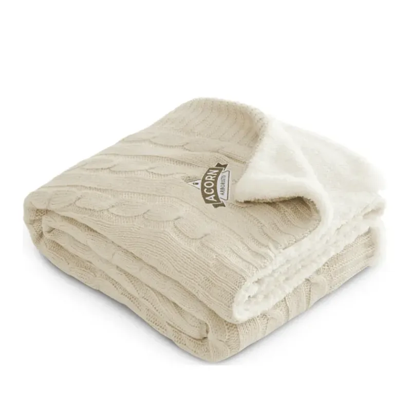 Branded Field & Co. Sherpa Blanket - Cable Knit Design — view 20
