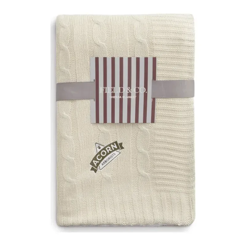 Branded Field & Co. Sherpa Blanket - Cable Knit Design — view 23