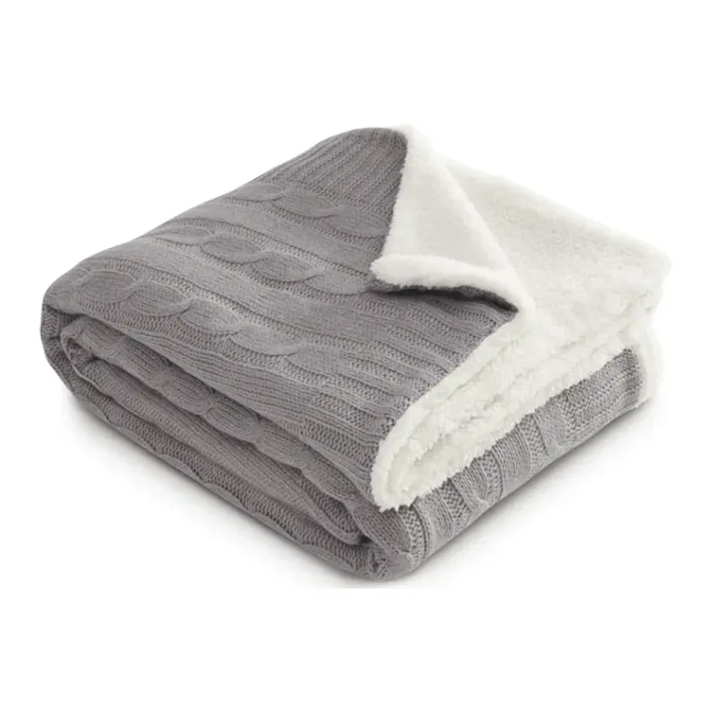 Branded Field & Co. Sherpa Blanket - Cable Knit Design — view 4
