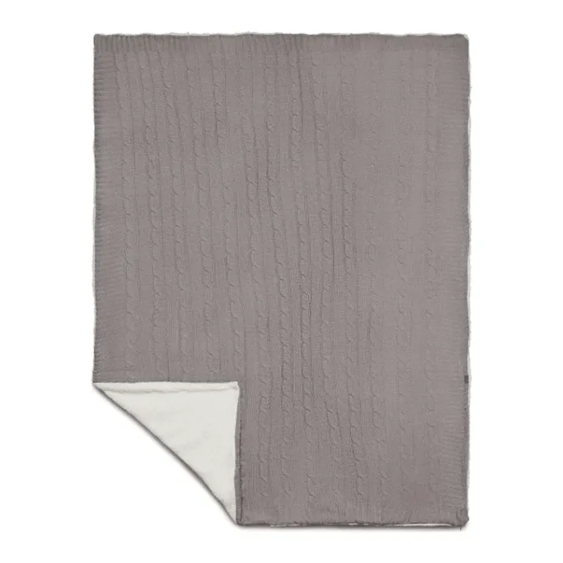 Branded Field & Co. Sherpa Blanket - Cable Knit Design — view 7