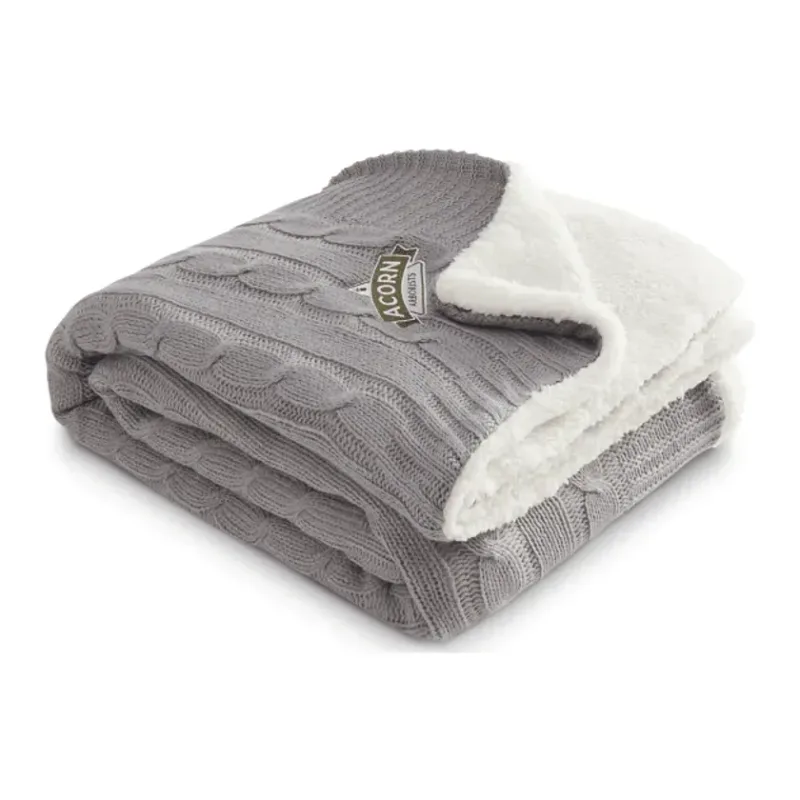 Branded Field & Co. Sherpa Blanket - Cable Knit Design — view 8