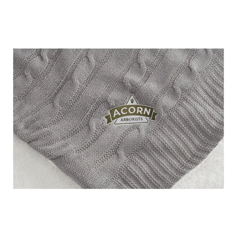 Branded Field & Co. Sherpa Blanket - Cable Knit Design — view 9