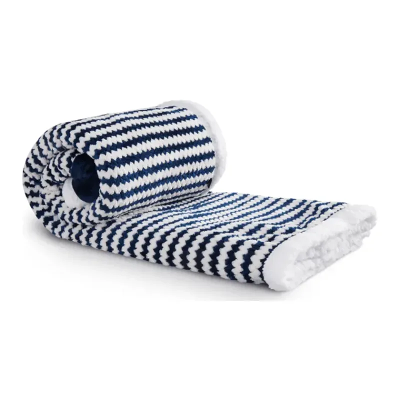 Custom Field & Co. Chevron Striped Sherpa Blanket - 50" x 60" — view 14