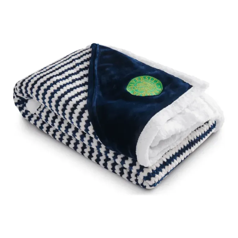 Custom Field & Co. Chevron Striped Sherpa Blanket - 50" x 60" — view 18