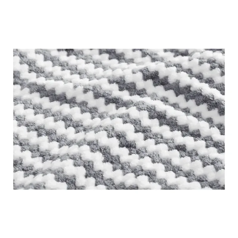Custom Field & Co. Chevron Striped Sherpa Blanket - 50" x 60" — view 3