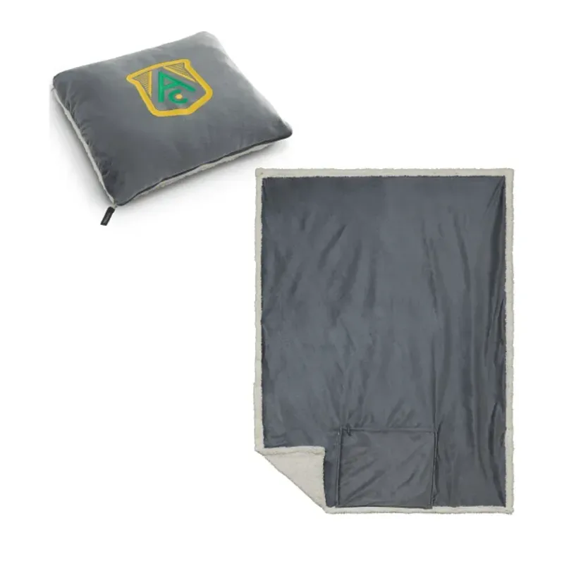 Branded Sherpa on the Go Blanket - Turns Into a Pillow — view 11