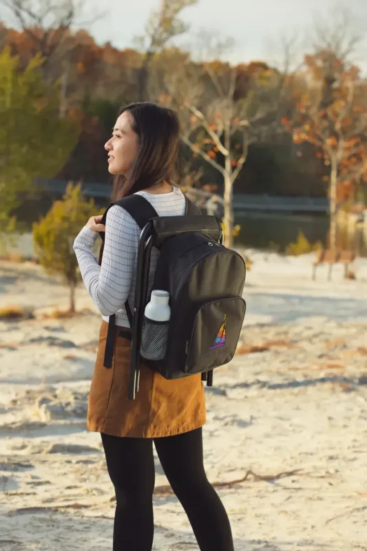 Custom Fieldcrest Cooler Backpack with Folding Stool — view 2