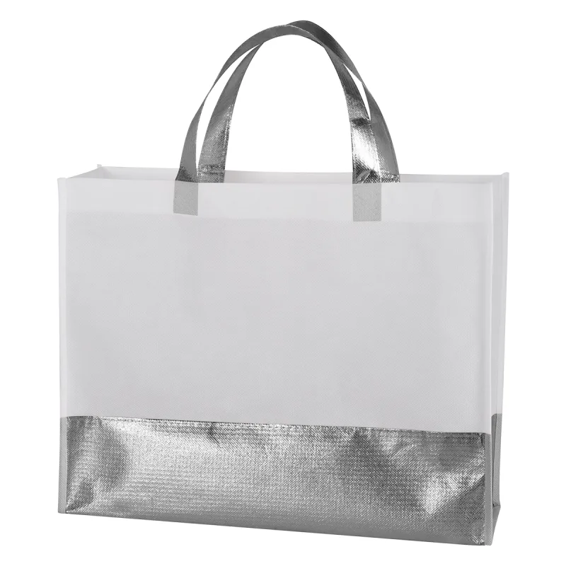 Flair Metallic Accent Non-Woven Tote Bag — view 3