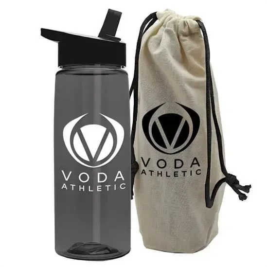 Flair Tritan® Bottle with Flip-Straw Lid in a Cotton Bag (26 oz.) — view 13