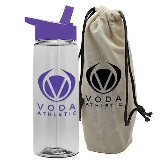 Flair Tritan® Bottle with Flip-Straw Lid in a Cotton Bag (26 oz.) — view 19