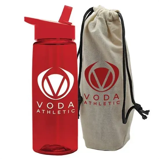 Flair Tritan® Bottle with Flip-Straw Lid in a Cotton Bag (26 oz.) — view 23