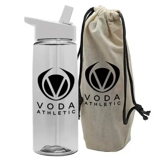 Flair Tritan® Bottle with Flip-Straw Lid in a Cotton Bag (26 oz.) — view 26