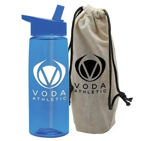 Flair Tritan® Bottle with Flip-Straw Lid in a Cotton Bag (26 oz.) — view 27
