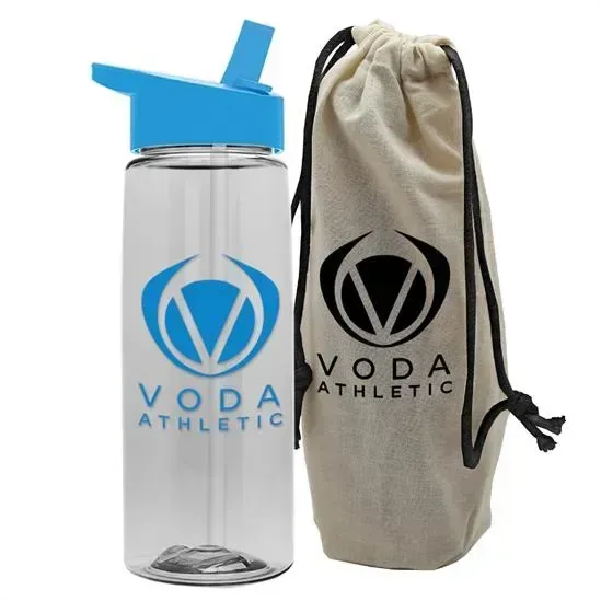 Flair Tritan® Bottle with Flip-Straw Lid in a Cotton Bag (26 oz.) — view 28