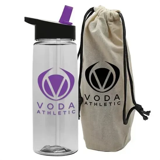 Flair Tritan® Bottle with Flip-Straw Lid in a Cotton Bag (26 oz.) — view 33