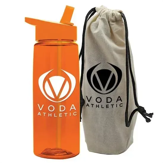 Flair Tritan® Bottle with Flip-Straw Lid in a Cotton Bag (26 oz.) — view 34