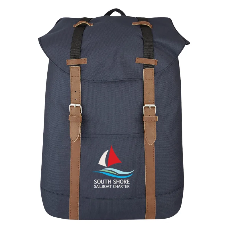 Custom Printed Flap Drawstring Backpack — view 5