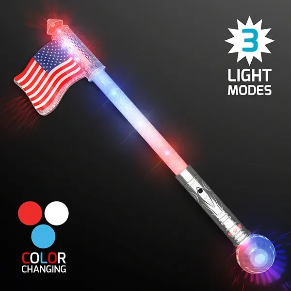 Flashing American Flag LED Jumbo Wand — view 2