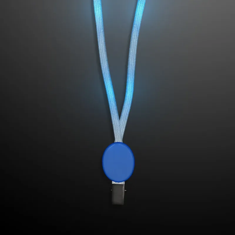 Flashing Blue Lanyard with Badge Clasp — view 2