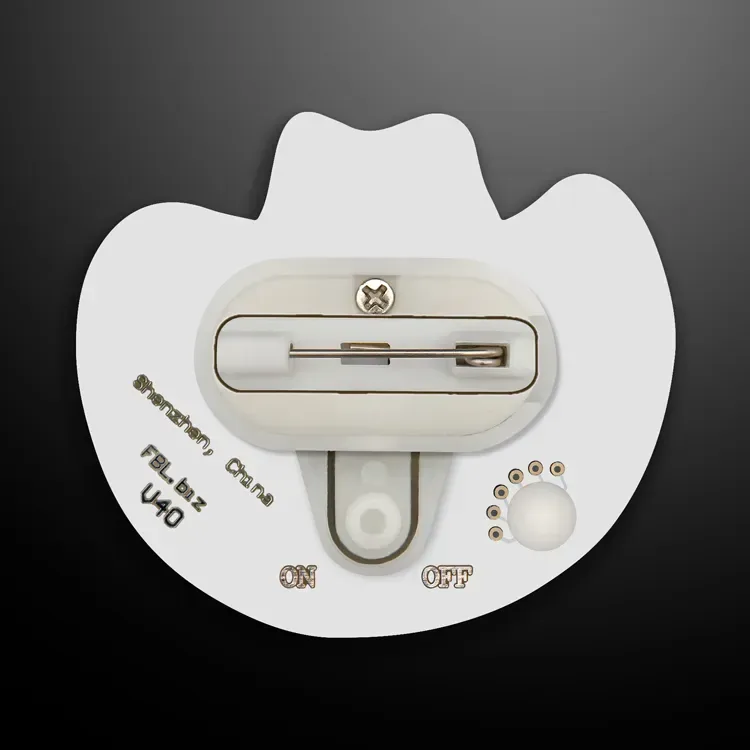 Flashing Cowboy Hat LED Lapel Pin β view 1