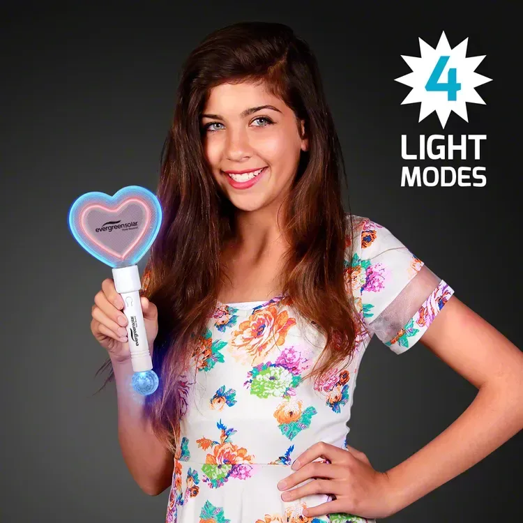 Flashing Rave Party Heart Wand — view 4