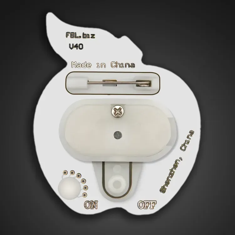 Flashing Red Apple Flashing Pin — view 2