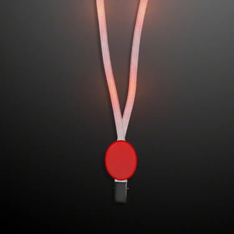 Flashing Red Lanyard with Badge Clasp — view 3