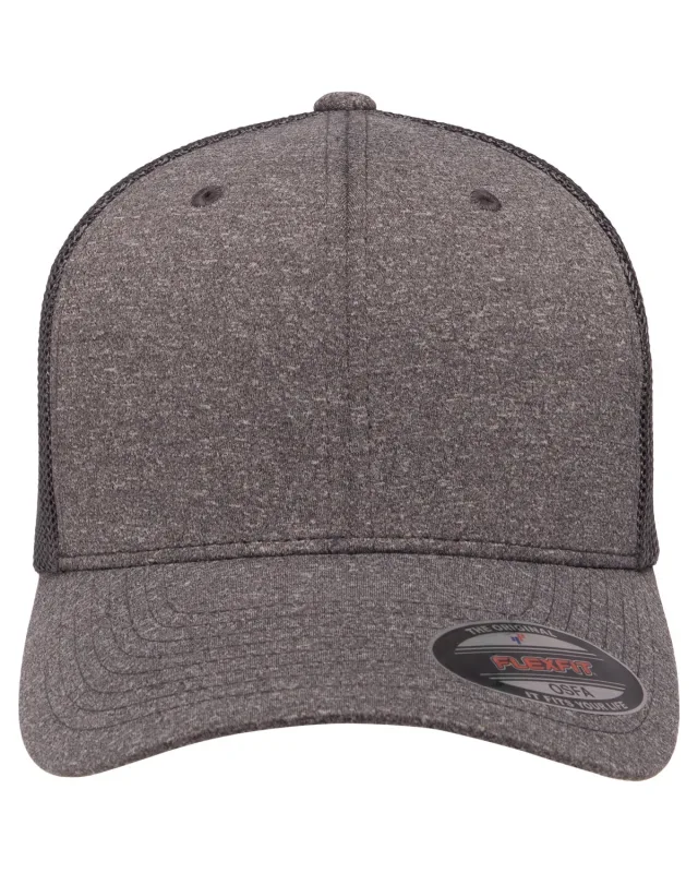 Flexfit Adult Poly Mélange Stretch Mesh Cap — view 3
