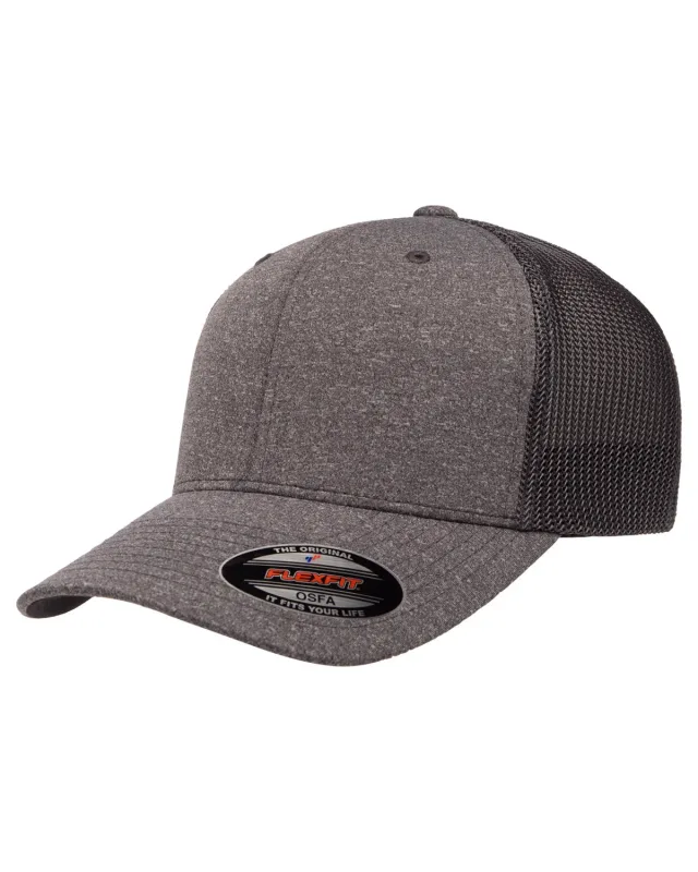 Flexfit Adult Poly Mélange Stretch Mesh Cap — view 4