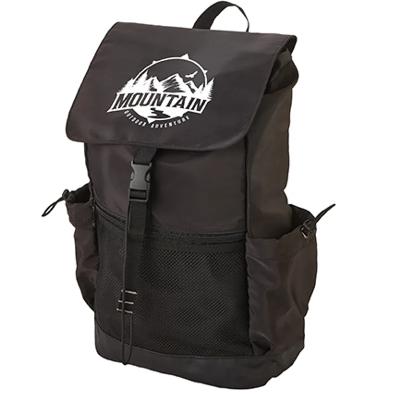 Flip Over Rucksack Backpack (Zippered Mesh Front Pocket) — view 2