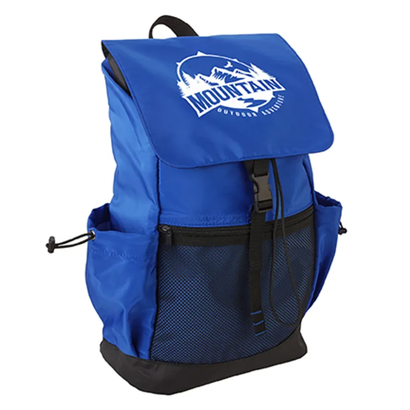 Flip Over Rucksack Backpack (Zippered Mesh Front Pocket) — view 3