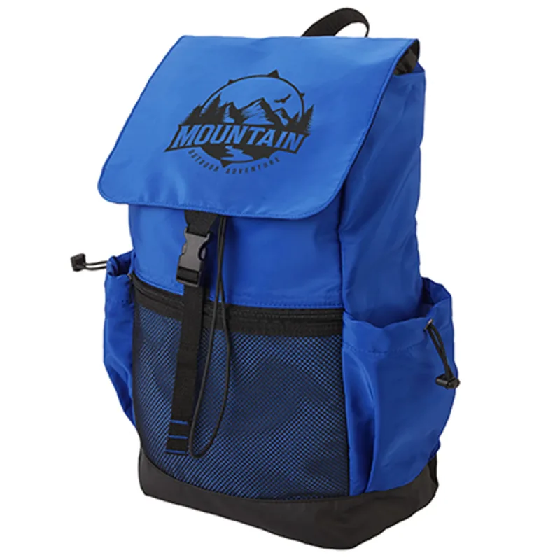 Flip Over Rucksack Backpack (Zippered Mesh Front Pocket) — view 4