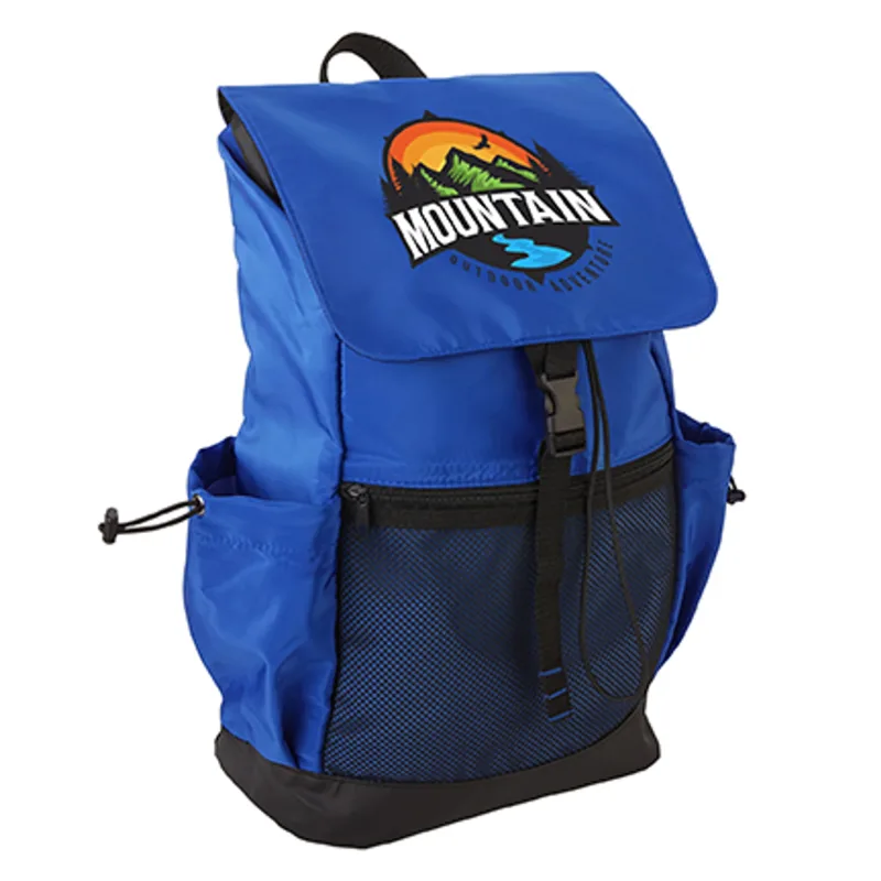 Flip Over Rucksack Backpack (Zippered Mesh Front Pocket) — view 5