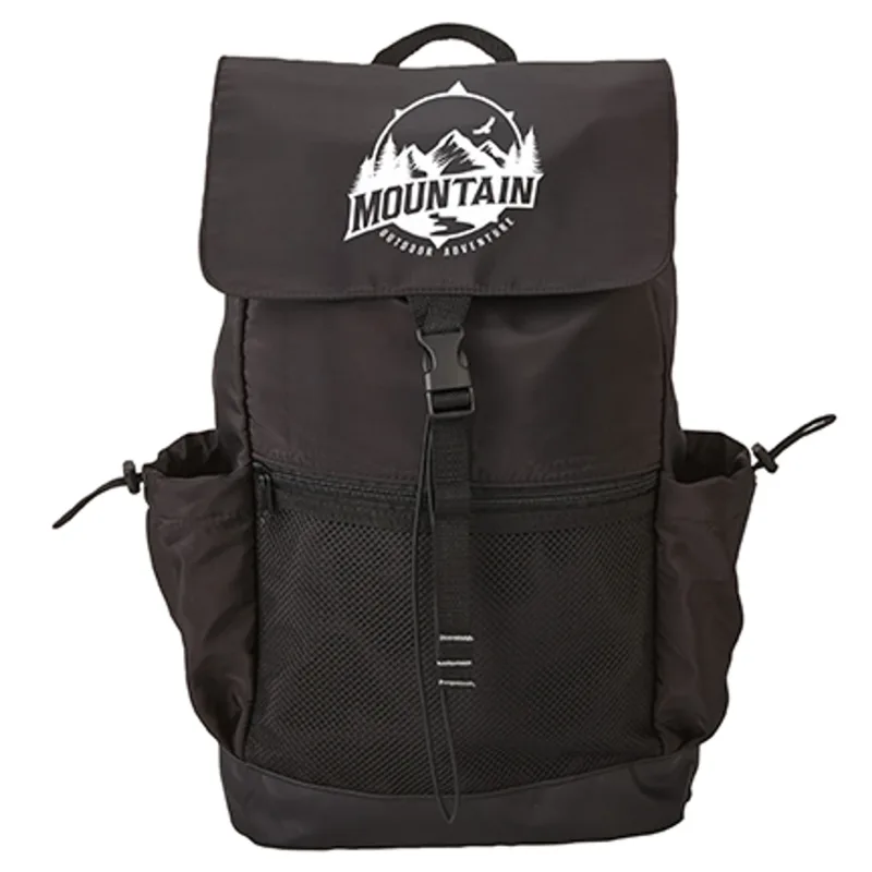 Flip Over Rucksack Backpack (Zippered Mesh Front Pocket) — view 7