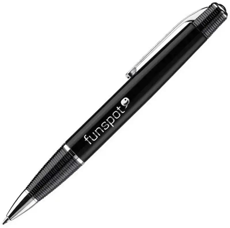 Custom Metal Twist Ballpoint Pen - Black with Chrome Trim