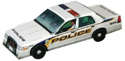 Foldable Die-cut Police Car, Full Color Digital