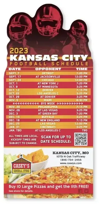 Customized Football Schedule Magnet