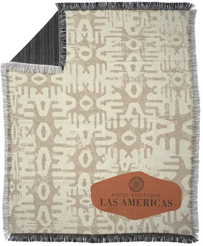 Custom Fringed Woven Tapestry - 50" x 60" (Full Color) — view 2