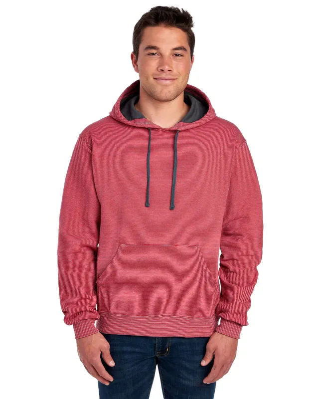 Fruit of the Loom Adult Sofspun® Striped Hooded Sweatshirt — view 2