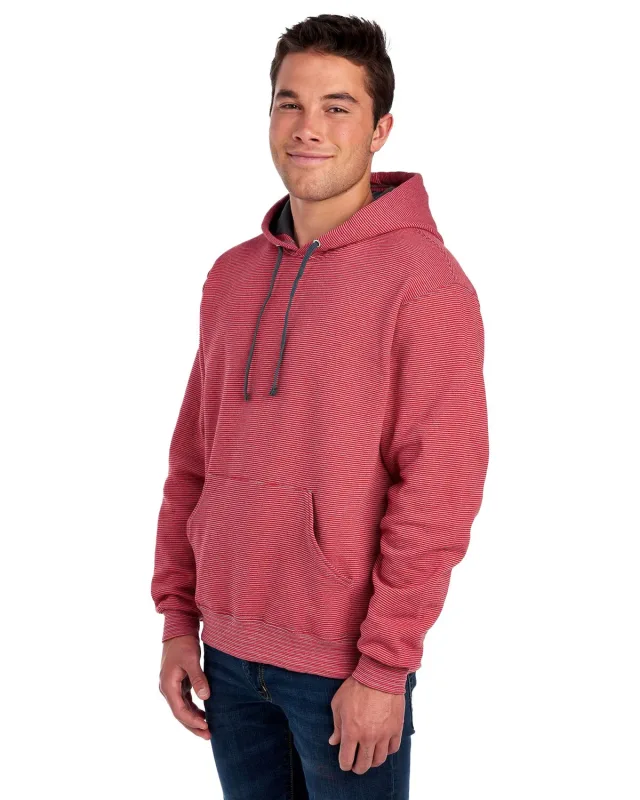 Fruit of the Loom Adult Sofspun® Striped Hooded Sweatshirt — view 3