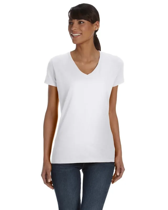 Fruit of the Loom Ladies' HD Cotton V-Neck T-Shirt — view 2