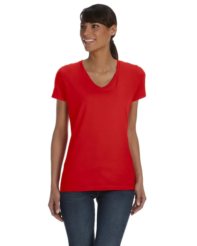 Fruit of the Loom Ladies' HD Cotton V-Neck T-Shirt — view 5