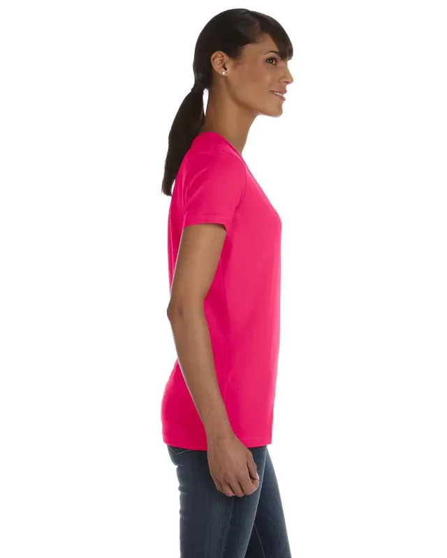 Fruit of the Loom Ladies' HD Cotton V-Neck T-Shirt — view 9