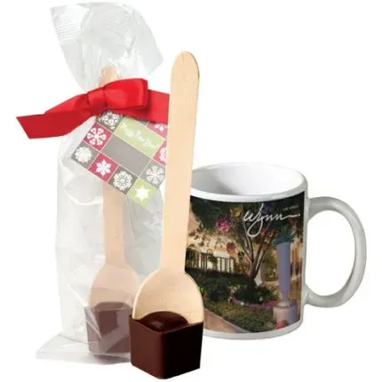 Full Color Mug with Hot Cocoa on a Spoon