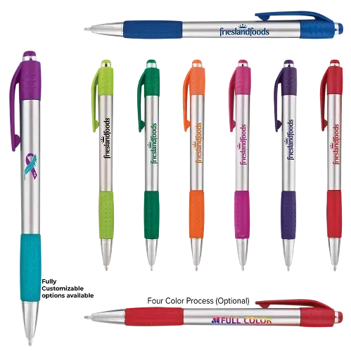 Custom Fusion Silver Gripper Pen