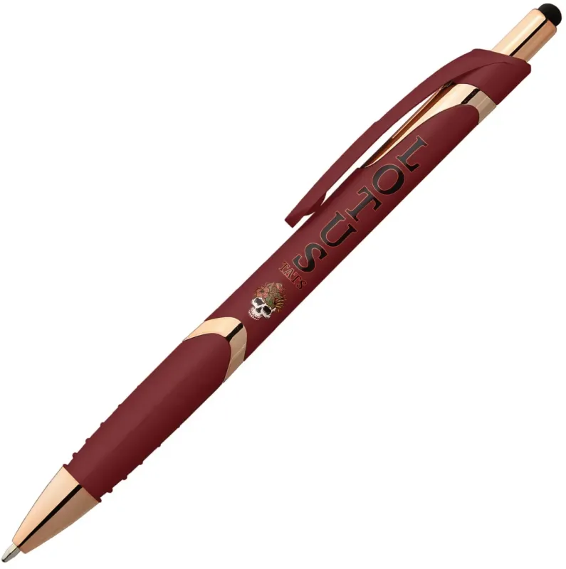 Personalized Gemini Softy Rose Gold Pen with Stylus — view 5