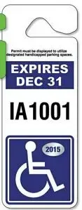 Giant Hang Tag Parking Permit (.015" White Polyethylene) β view 1