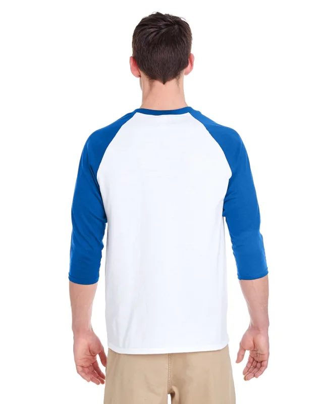 Gildan Adult Heavy Cotton Three-Quarter Raglan Sleeve T-Shirt — view 10