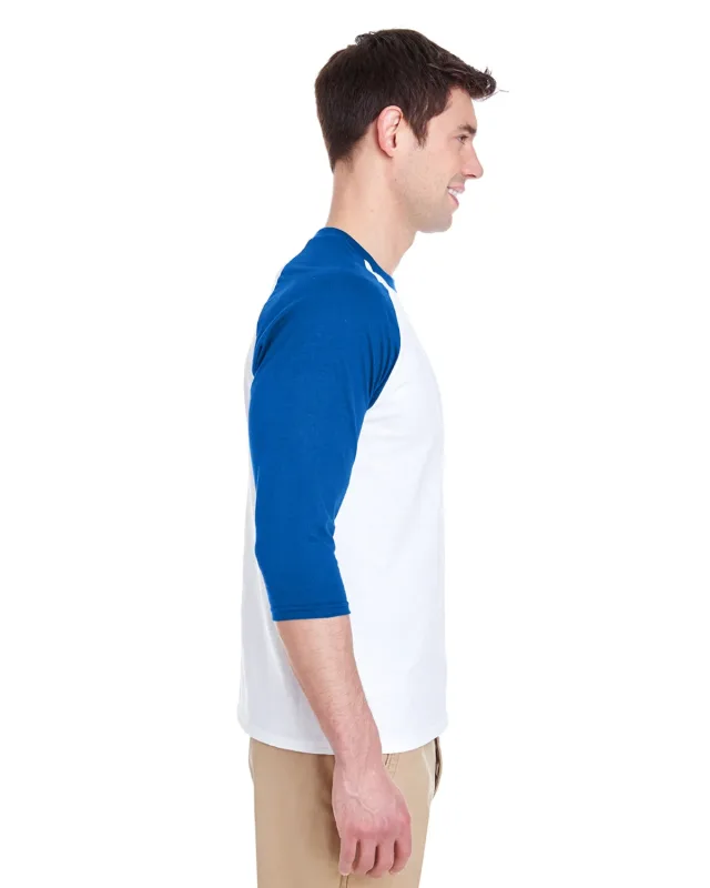 Gildan Adult Heavy Cotton Three-Quarter Raglan Sleeve T-Shirt — view 12