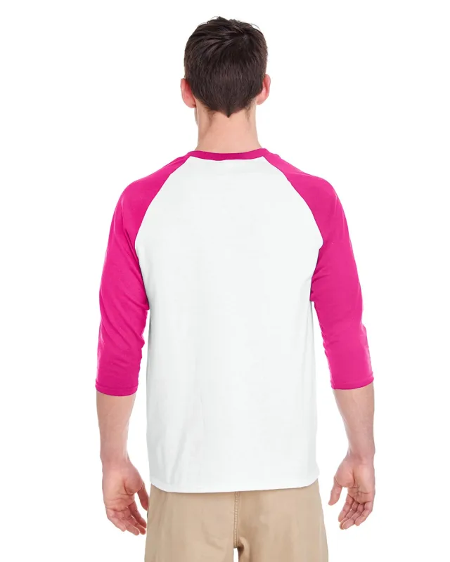 Gildan Adult Heavy Cotton Three-Quarter Raglan Sleeve T-Shirt — view 13